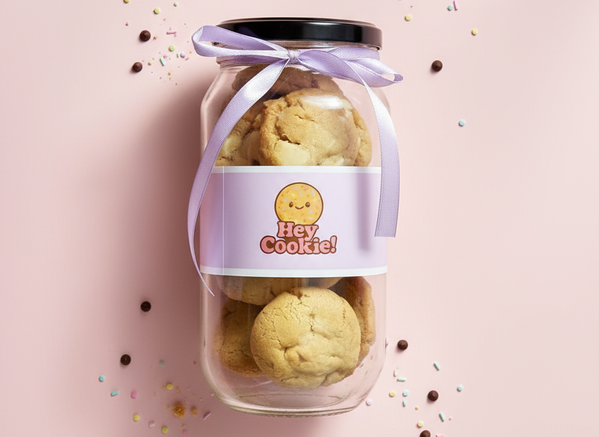 White Chocolate & Salted Caramel Fudge Mini Cookies Jar